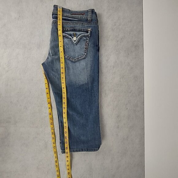 Vigoss Womens Cotton Blend 5 Pocket Blue Capri Jeans Style C1817J Size 11 - Picture 7 of 12